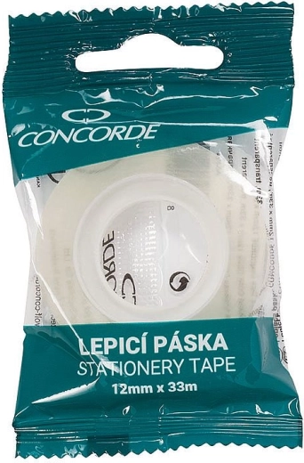 Klar tape Concorde 12 mm × 33 m, transparent