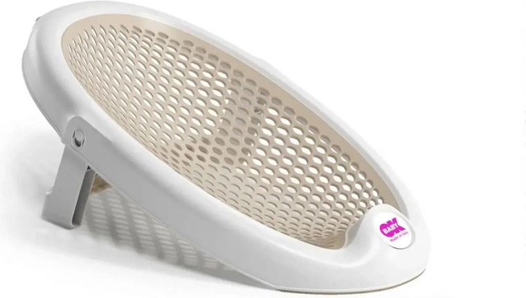 OK Baby sammenklappelig badestol til badekar Jelly beige 0–8 måneder