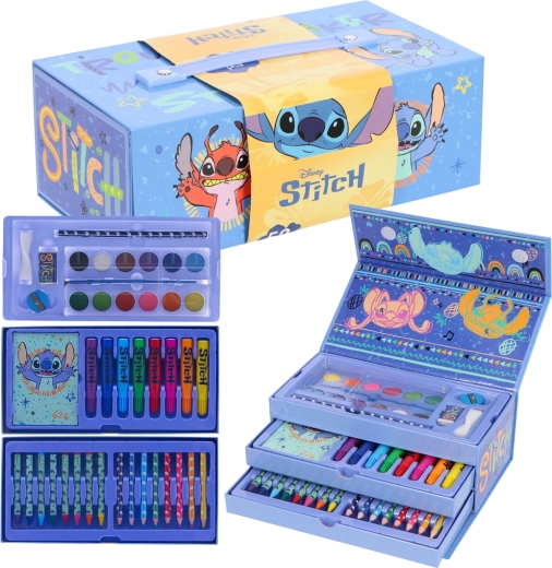 Tegnekuffert med kreativt sæt Lilo og Stitch