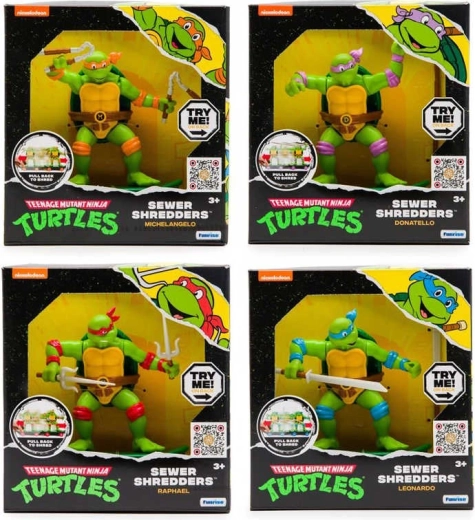 Ninja Turtles Sewer Shredders actionfigur på skateboard med tilbagetræk - 1 stk.