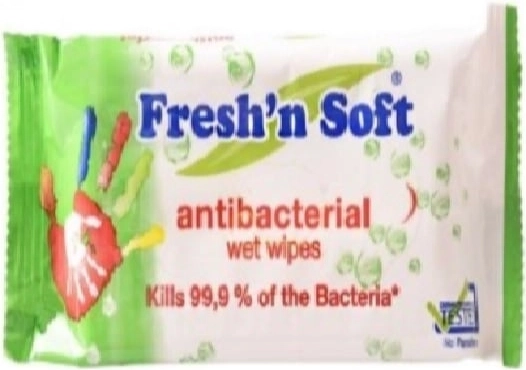 Fresh 'n soft antibakterielle vådservietter til hænder 15 stk.