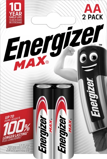 Alkaliske batterier ENERGIZER Max AA, 2 stk.