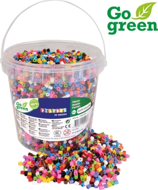 Strygeperler Playbox Go Green i spand 5000 stk