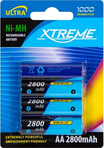 Genopladelige batterier AA NiMH 2800 mAh Xtreme - 4 stk