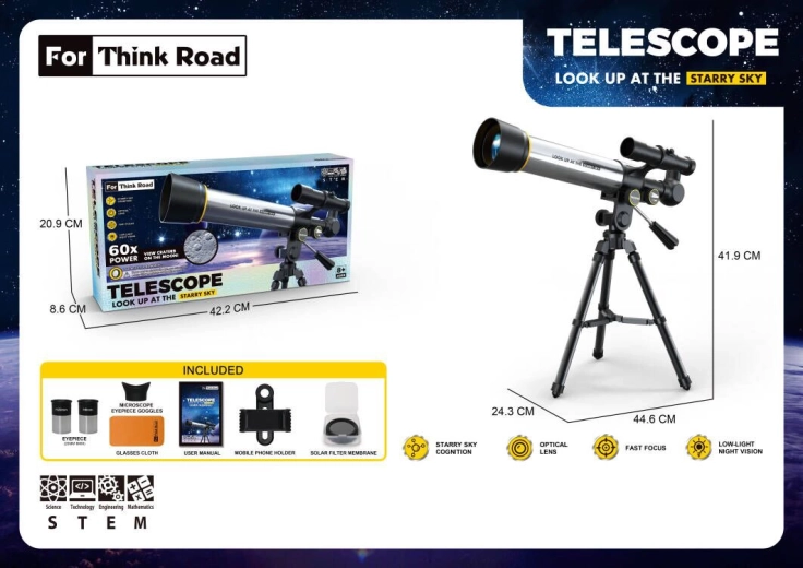 Astronomisk teleskop Sparkys med stativ og mobilholder – 1 stk.