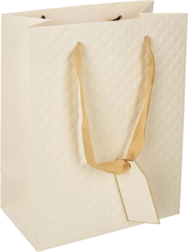 Gavepapirpose Quilt beige 18 × 10 × 23 cm