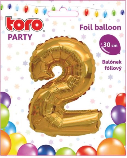 Folieballon tal 2 30 cm guld TORO