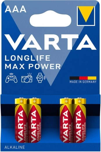 Varta Longlife Max Power AAA mikrobatterier, 4 stk.