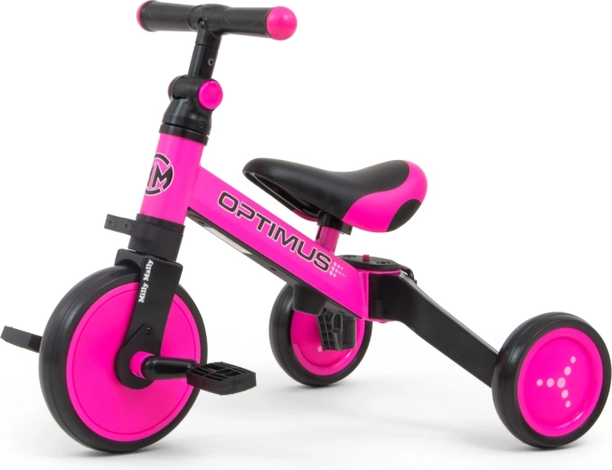 Milly Mally løbecykel og trehjulet cykel til børn 3 i 1 Optimus, pink