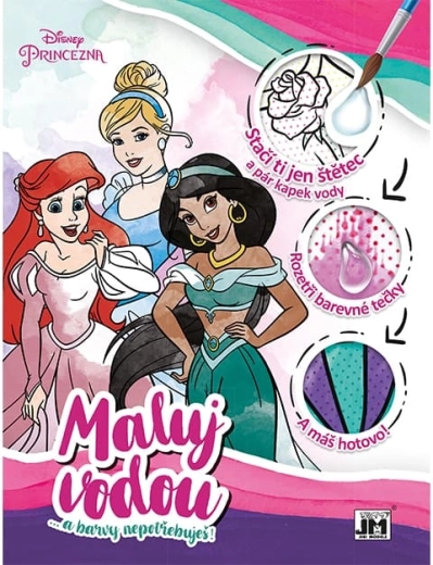 Mal med vand A4 Disney-prinsesser – magiske malebøger