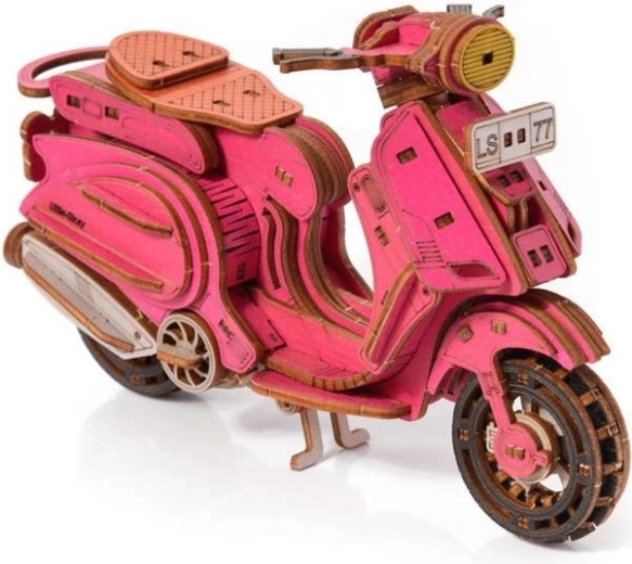 Little Story 3D træpuslespil motorcykel Sting Scooter pink