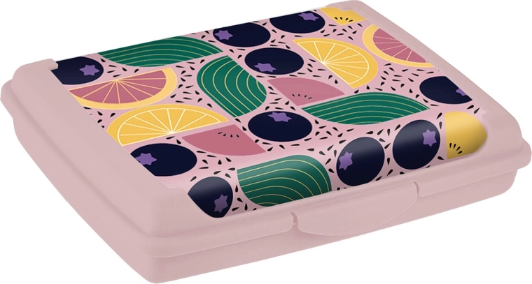 Madkasse med klips 17 × 13 × 3,5 cm (mix af farver og motiver)