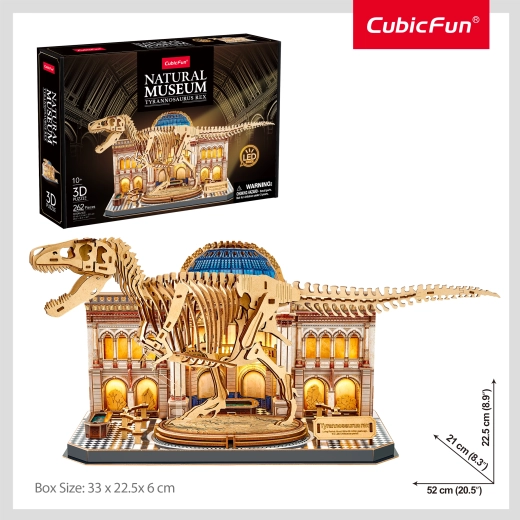 CubicFun 3D-puslespil Natural Museum Tyrannosaurus Rex med LED-belysning