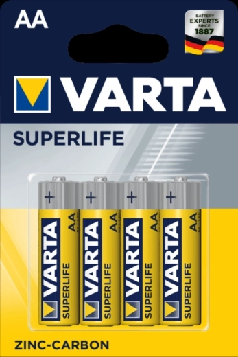 Varta Superlife AA zink-kulstofbatterier 1,5 V, blister 4 stk.