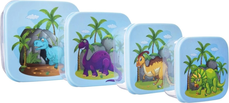 Børne madkasser dinosaur – 4 stk.