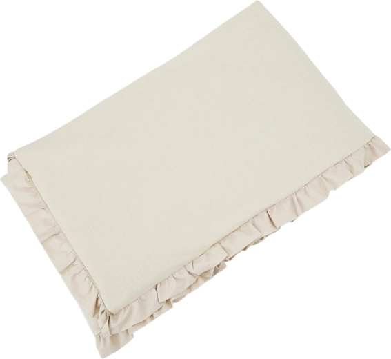 EKO bomulds-sengekant til babyseng med flæsekant light beige 360 cm