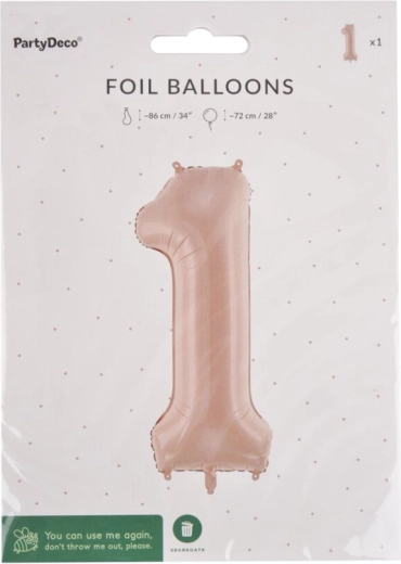 Folieballon tal 1 beige 72 cm