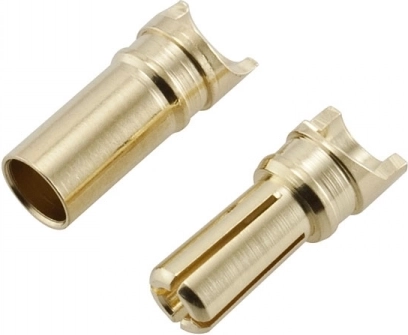 Forgyldte bananstik-konnektorer 3,5 mm, flade (med udskæring)
