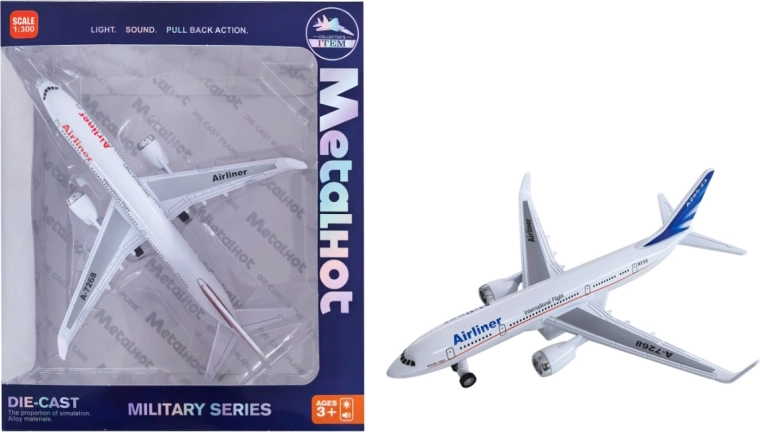 Metalmodel af passagerflyet Airliner MetalHot med stander 1:860