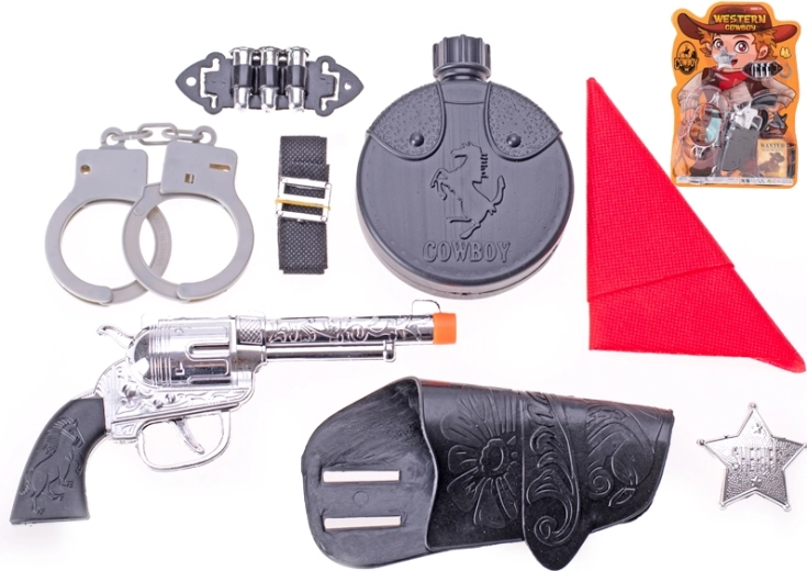 Western-sæt – revolver 17 cm med tilbehør til små cowboys