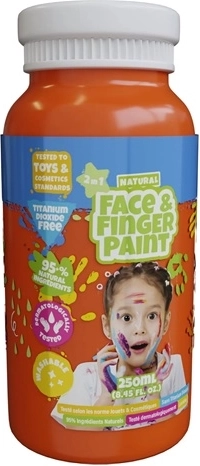 Boti Natural ansigts- og fingerfarve 2-i-1 – orange 250 ml