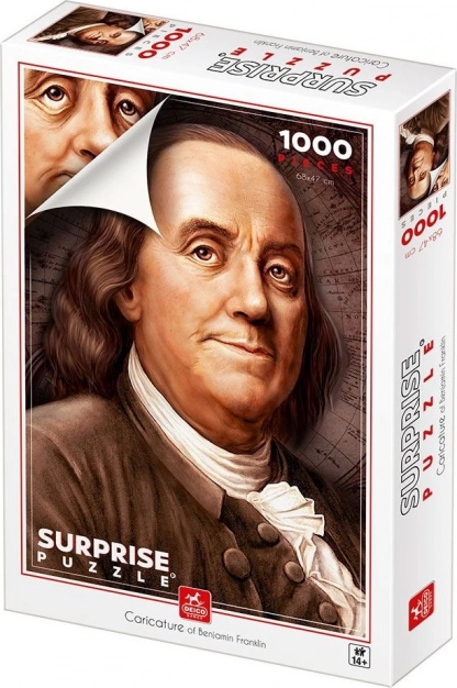 Deico puslespil Karikatur af Benjamin Franklin 1000 brikker
