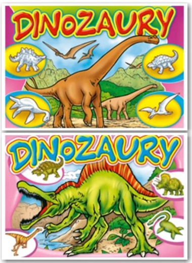 Malebog med dinosaurer og klistermærker