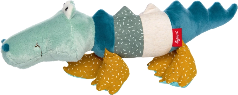 Sigikid første plyskrokodille i patchwork 43 cm