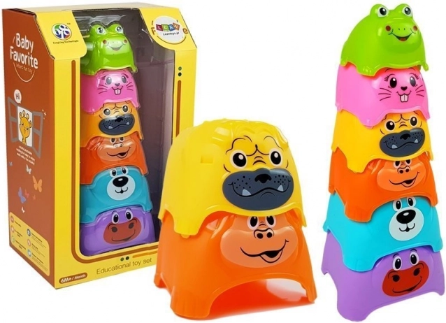 Farverig pyramide med dyr til babyer