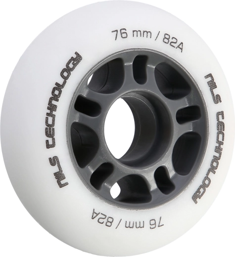 Matte hjul til inliners NILS Extreme 76 mm 82A, hvid, sæt med 4 stk.