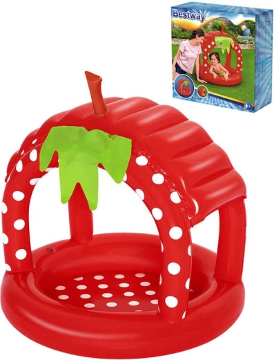 Bestway oppustelig børnebassinet jordbær med tag 91 × 91 × 91 cm