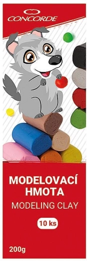 Modelleermasse CONCORDE 200 g, 10 farver