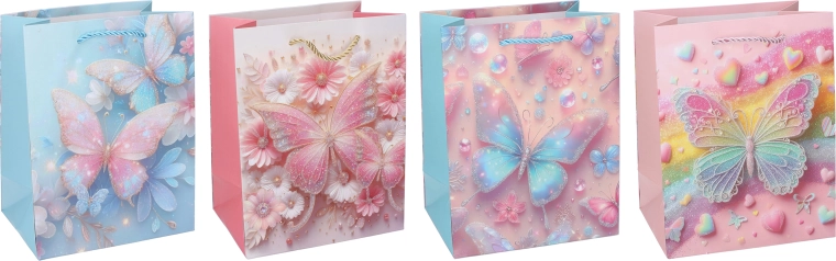 Gavepose L 31 × 40 × 12 cm – sommerfugl, til børn