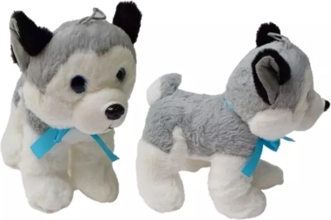 Plys-husky, mellem 20 cm
