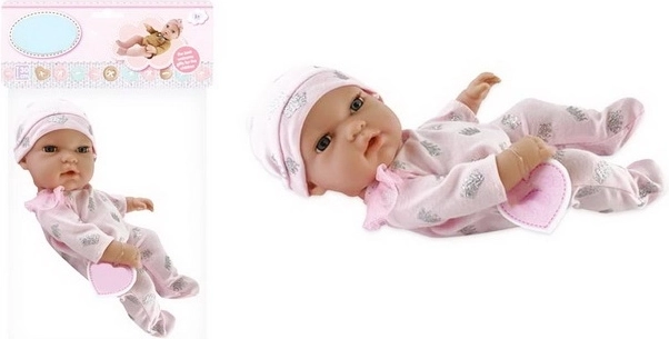 Babydukke 30 cm i lyserødt tøj