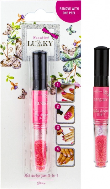 Lukky Koralfarvet neglelak og glimmer 2-i-1 til børn