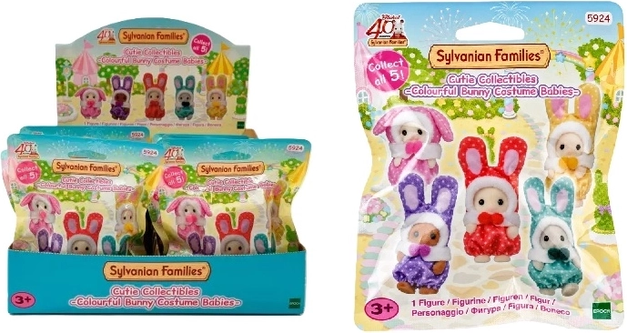 Sylvanian Families pose med kaniner i farverige kostumer - 1 stk.