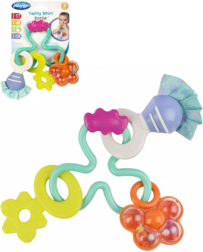 Playgro pastelfarvet rangle med bideelementer - 1 stk.
