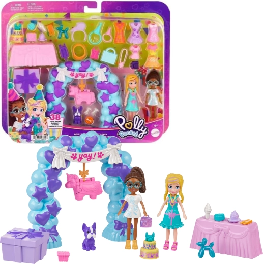 Polly Pocket fødselsdagsfest med dukker og tilbehør