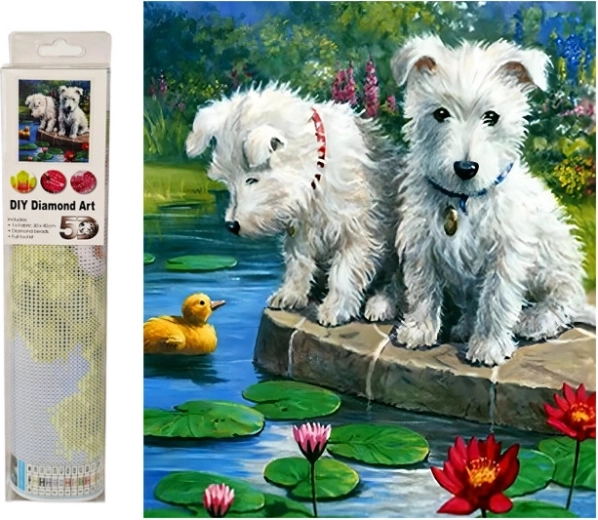 Diamantmosaik – hunde ved vandet