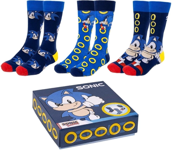 Sonic sokkesæt – 3 par i gaveæske