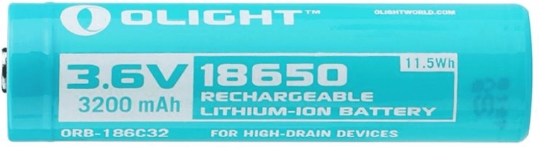 Genopladeligt batteri OLIGHT 18650 3,6 V 3200 mAh lyseblå