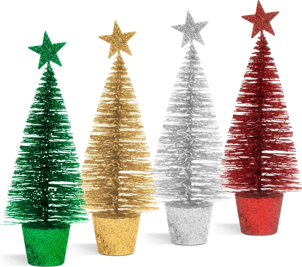 Mini-juletræ med glitrende overflade 18 cm - 1 stk.