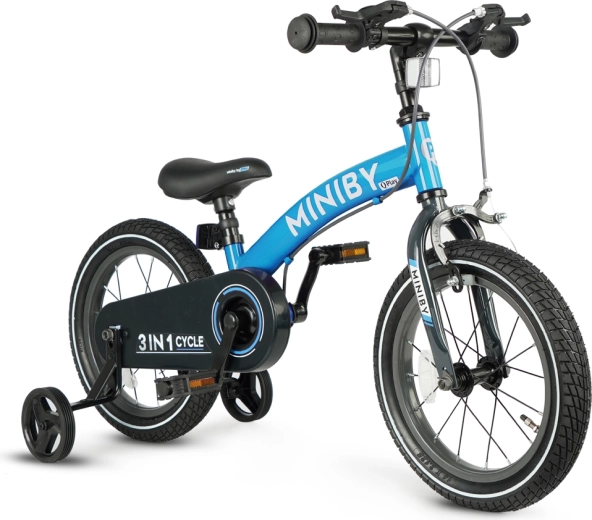 Qplay Miniby 3i1 børnecykel blå (14")