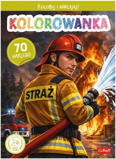 Strażak OSP farvebog med klistermærker