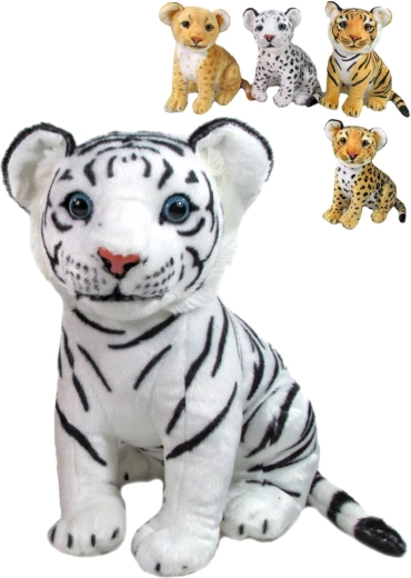 Plysj-safariunge 31 cm (tiger eller leopard) - 1 stk.
