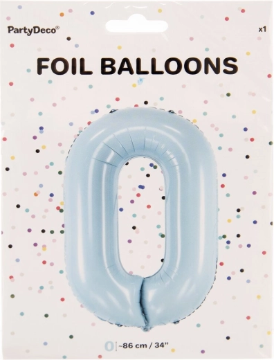 Folieballon tal 0 blå 86 cm