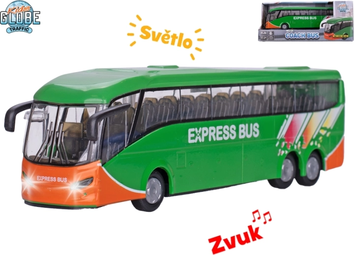 Kids Globe Traffic bybus med træk-op kørsel samt lys- og lydeffekter