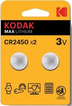 Lithium-knapcellebatteri Kodak CR2450 3 V, 2 stk.
