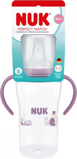 NUK Perfect Match sutteflaske med træningsdrikketud hippo 260 ml